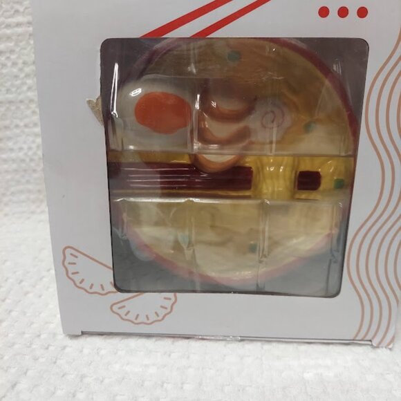 CERAMIC RAMEN BOWL STORAGE JAR with LID Decoration 3D Ramen Illustration New - Picture 5 of 10